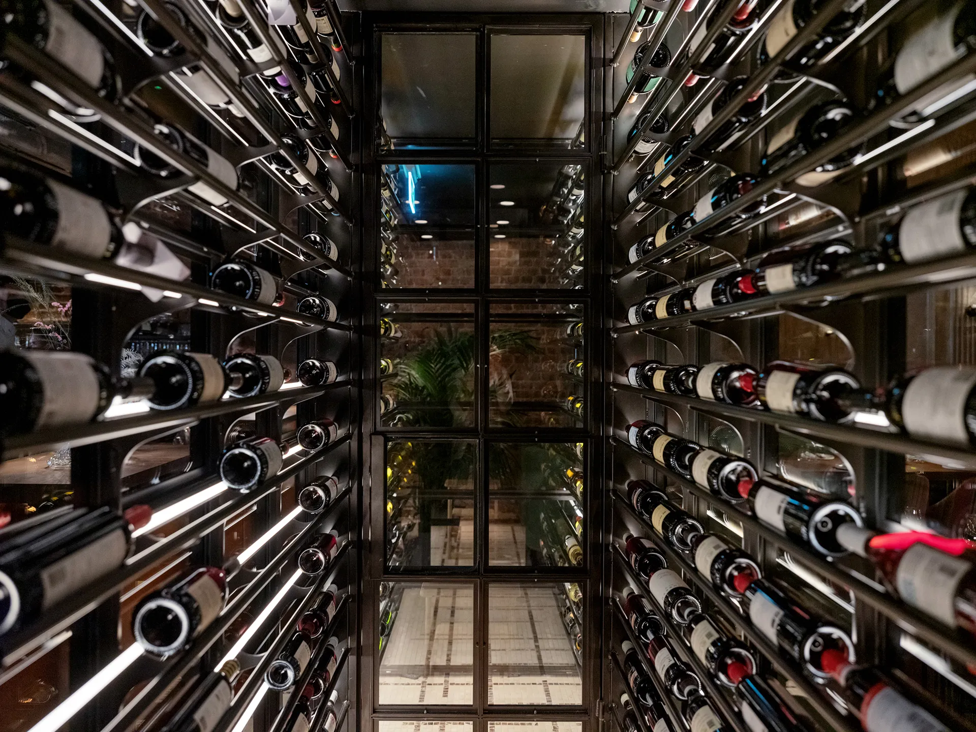 Wine cellar and dining room at Sucre London