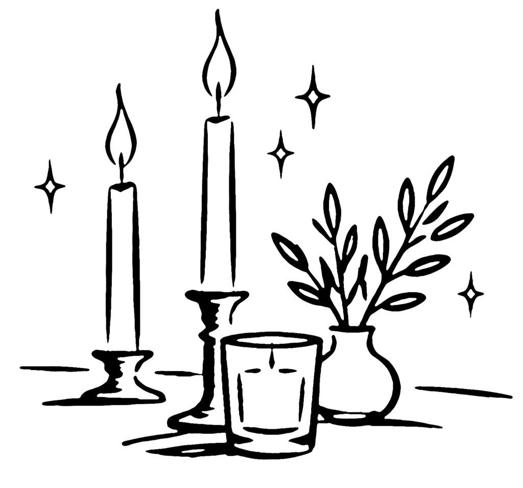 New Year's Eve candle illustration